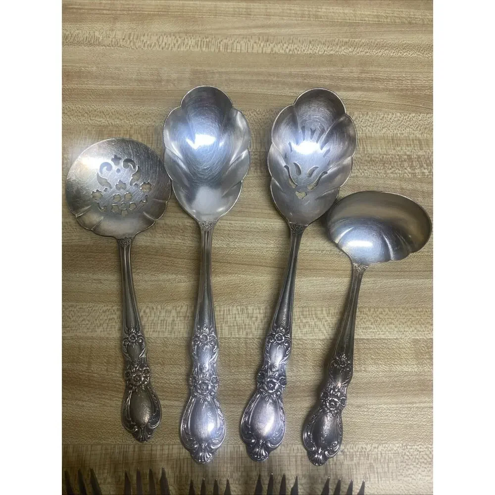 9 Piece 1847 Rogers Bros Heritage Silver Plate Lot Forks Servicing Utensils